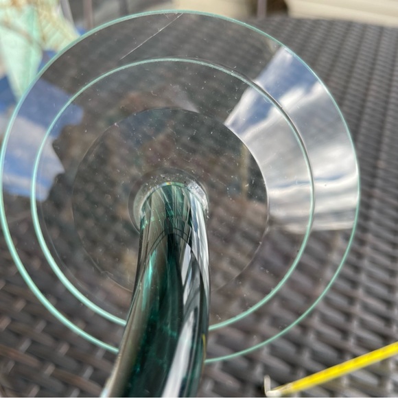 Handblown Glass Spiral Curved Candle Holder - Picture 10 of 16